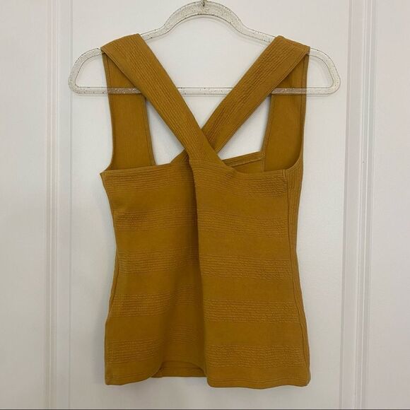 Maeve Anthropologie Stephie Cross-Back Gold Top Size Small - Picture 6 of 12